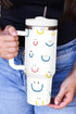 Checkered Pattern Graphic Large Handle Vacuum Insulated Tumbler