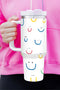 Checkered Pattern Graphic Large Handle Vacuum Insulated Tumbler