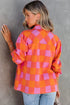 Checkered Plaid Chest Pocket Turn Down Collar Jacket