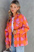 Checkered Plaid Chest Pocket Turn Down Collar Jacket