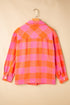 Checkered Plaid Chest Pocket Turn Down Collar Jacket