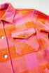 Checkered Plaid Chest Pocket Turn Down Collar Jacket