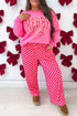 Checkered Plaid Pattern Loose Fit Easy Pull On Pants