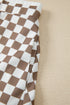 Checkered Polo Collar Long Sleeve Mini Skirt Two Piece Dress