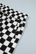 Checkered Print Active Sporty Athleisure Shorts