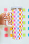 Checkered Print Alloy Vacuum Insulated Travel Tumbler
