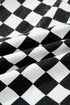 Checkered Print Asymmetrical Overlap Waist Denim Shorts