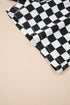 Checkered Print Asymmetrical Overlap Waist Denim Shorts