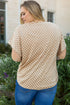 Checkered Print Batwing Sleeve Round Neck Tee
