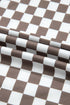 Checkered Print Buttoned Crew Neck Wide Leg Jumpsuit