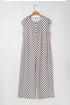 Checkered Print Buttoned Crew Neck Wide Leg Jumpsuit