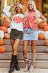 Checkered Print Cap Sleeve Knit Sweater Top
