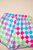 Checkered Print Drawstring Elastic Waist Casual Shorts