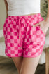 Checkered Print Drawstring Elastic Waist Casual Shorts