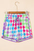 Checkered Print Drawstring Elastic Waist Casual Shorts