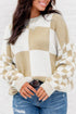 Checkered Print Drop Shoulder Sweater
