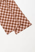 Checkered Print Elastic High Waist Wide Leg Casual Pants