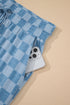 Checkered Print Elastic High Waist Wide Leg Casual Pants