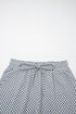Checkered Print Elastic Waist Drawstring Pocketed Casual Shorts