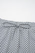 Checkered Print Elastic Waist Drawstring Pocketed Casual Shorts