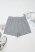 Checkered Print Elastic Waist Drawstring Pocketed Casual Shorts