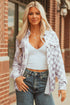 Checkered Print Flap Pocket Button Front Shacket