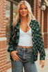 Checkered Print Flap Pocket Button Front Shacket
