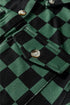 Checkered Print Flap Pocket Button Front Shacket