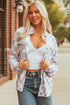 Checkered Print Flap Pocket Button Front Shacket