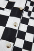 Checkered Print Flap Pocket Button Front Shacket