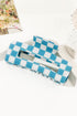 Checkered Print Geometric Hollow Out Claw Hair Clip