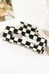 Checkered Print Geometric Hollow Out Claw Hair Clip
