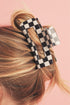 Checkered Print Geometric Hollow Out Claw Hair Clip