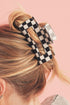 Checkered Print Geometric Hollow Out Claw Hair Clip