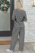 Checkered Print Half Sleeve Tee And Wide Leg Lounge Set