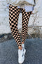 Checkered Print High Waist Stretch Skinny Leggings