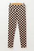 Checkered Print High Waist Stretch Skinny Leggings
