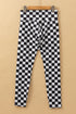 Checkered Print High Waist Stretch Skinny Leggings