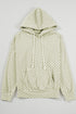 Checkered Print Kangaroo Pocket Drawstring Hoodie