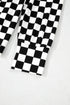 Checkered Print Long Sleeve Wide Leg Lounge Set