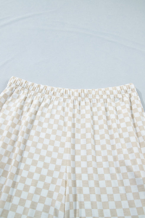 Checkered Print Loose Fit Patterned Bottoms