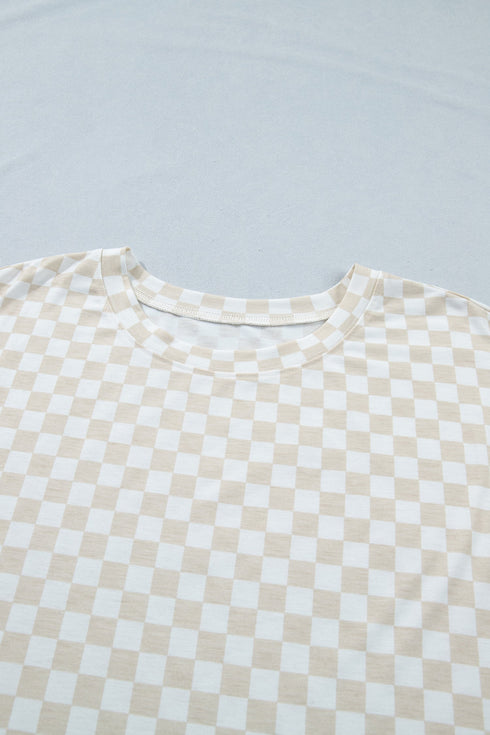 Checkered Print Loose Fit Patterned Bottoms