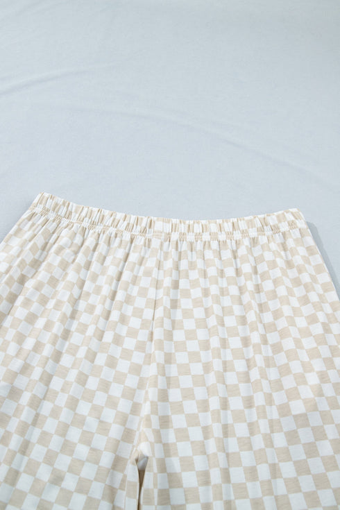 Checkered Print Loose Fit Patterned Bottoms