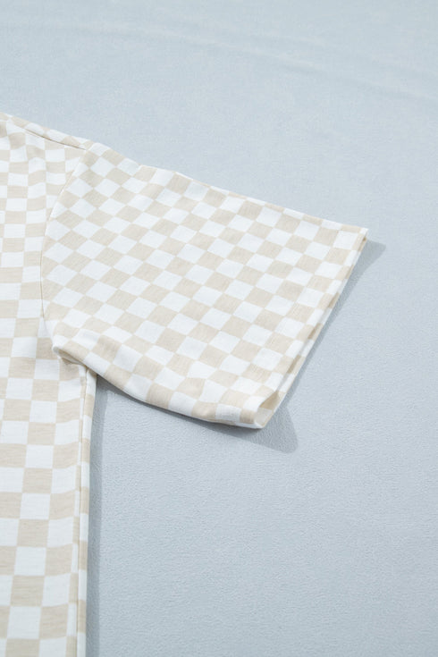 Checkered Print Loose Fit Patterned Bottoms