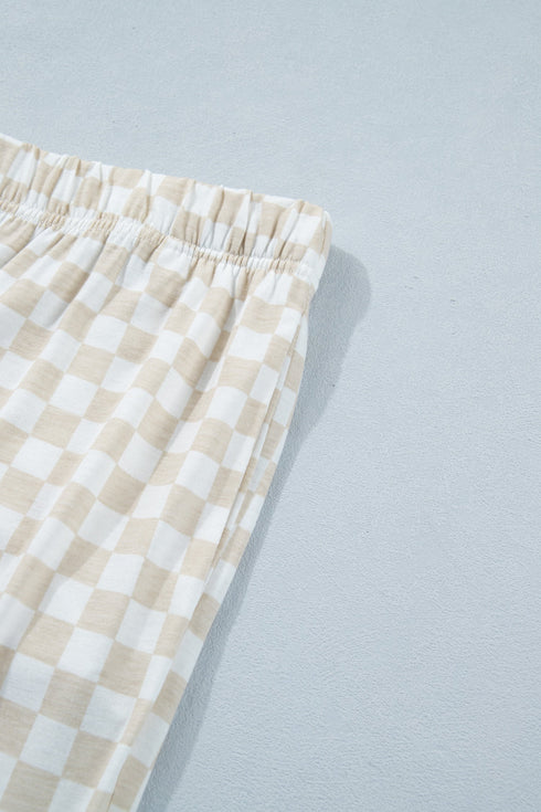Checkered Print Loose Fit Patterned Bottoms