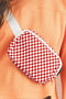 Checkered Print Nylon Adjustable Strap Crescent Crossbody Bag
