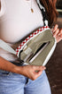 Checkered Print Nylon Adjustable Strap Crescent Crossbody Bag