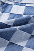 Checkered Print Patchwork Button Up Denim Jacket