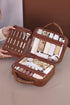 Checkered Print PU Leather Large Cosmetic Bag