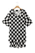 Checkered Print Two Piece Tee And Shorts Loungewear